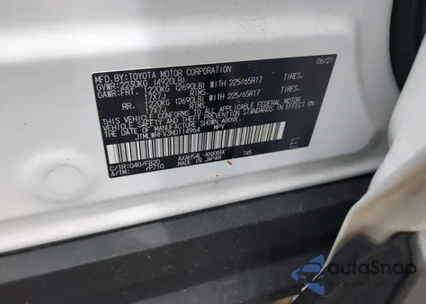 2021 Toyota Rav4 Hybrid Le из США, поврежденный, VIN JTMLWRFV3MD114964